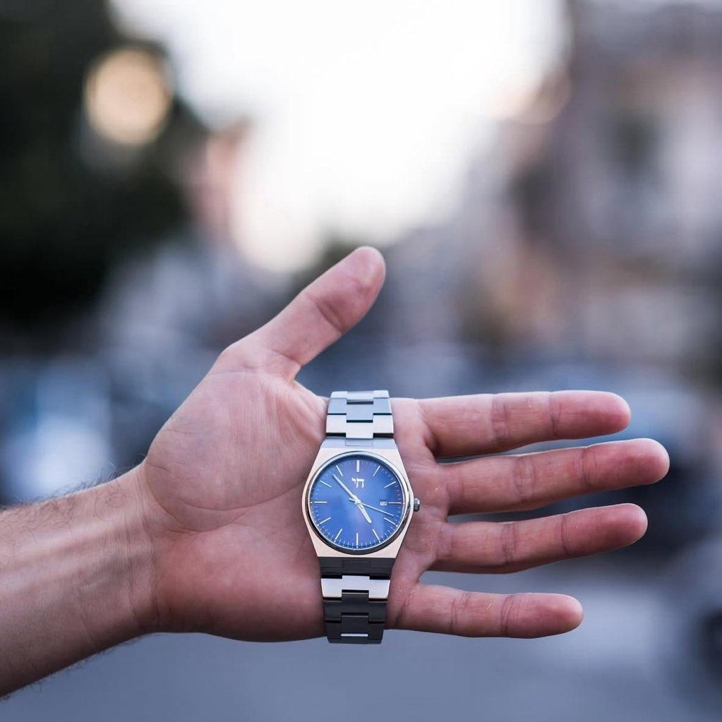 Stainless Steel Blue Dial Watch